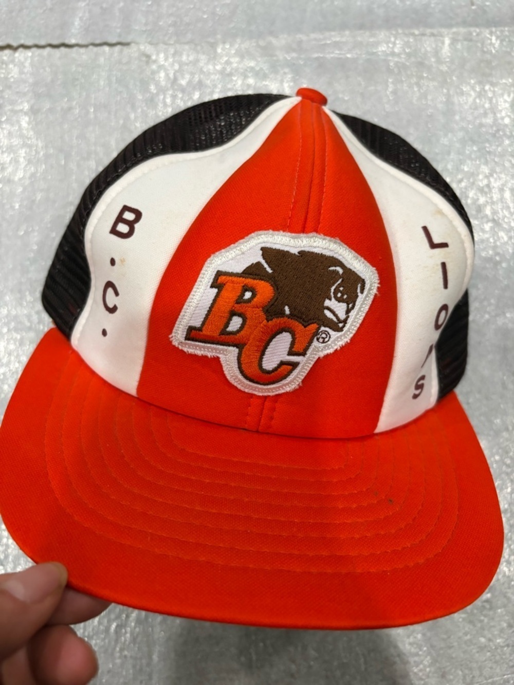 Vintage Orange, White & Black BC Lions Trucker Hat